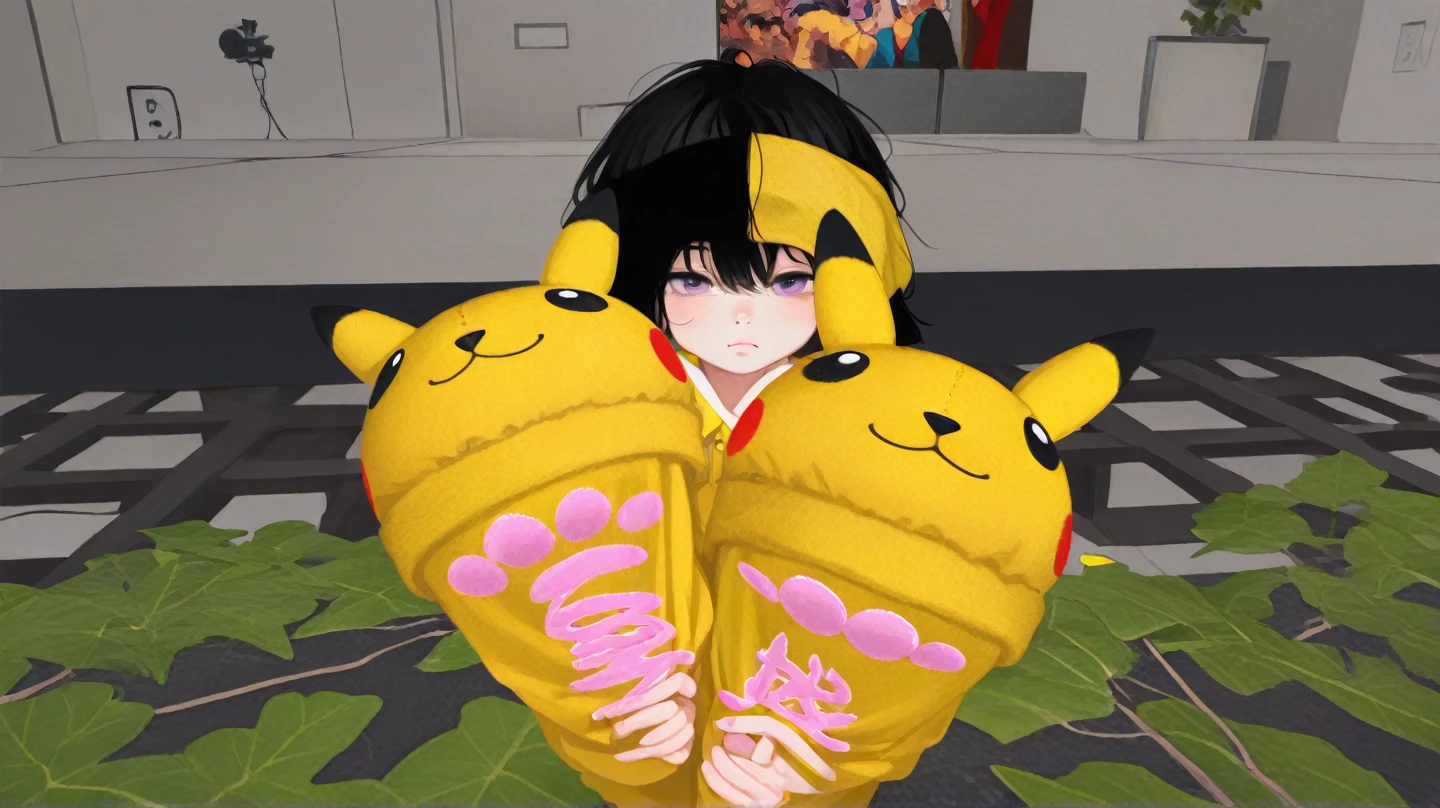Put pink socks on your left foot and yellow mountain socks on your right foot