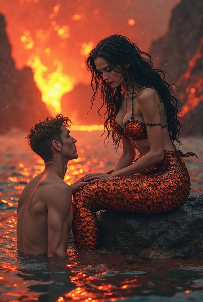 Make the zodiac match for leo (man) and aquarium (Women) with the wind and fire behind them destroying everything and they are serious lovers
