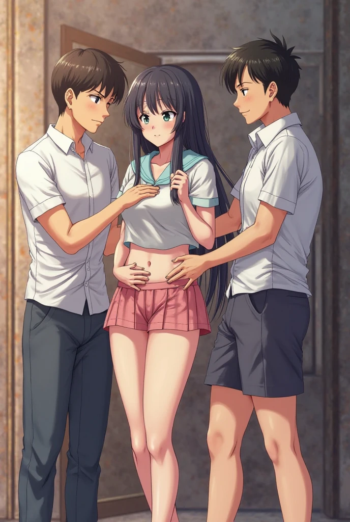masterpiece,Highest quality,Super quality,Dark hair color,Youth Anime,Naked men and women,Nipples,penis,Pussy,Anime of the 2010s,Bright style,muscle