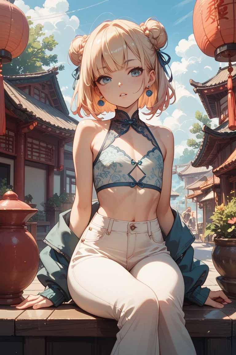 1,(1boy:1.5),13-year-old:1.5,teenager,femboy,Libido boy,Female physiognomy,elf,(elf ears), (blonde archer),
little boy,(((little boy,boy,,kidly,,1boy,male gender))),
((blonde hair:1.5,short detailed hair,short blonde hair with a braid,braid adorned with white flowers)),(((turquoise_eyes:1.3))),intricate eyes,beautiful detailed eyes,symmetrical eyes,big eyes:1.5,child's chest,((kid boa little chubby,good anatomy,accurate body proportions,detailed shota body for young boy:1.3,))),
((((nsfw)))),cute,((happy)),
((cheeky panties)),((nice round butts)),sexy,((wet body)),
show skin,(bandages on his hands,moon earrings),((turquoise panties with a wolf fur sarong brown)),(tiny bulge on pantie,micro armor,tiny armor),(ornamental bandages on his chest and arms),(bare neck),(((intricate outfit,intricate clothes,sexy clothes))),
(erotic pose:1.0),embarrassed,(centered,scale to fit dimensions,Rule of thirds),
huge tower on the island,architecture,blue sky,building,day,fantasy,island,huge tower on the island,building,architecture,landscape,sea,beautiful day,rock,sky,tower,tree,waterfall,scenery:1.25,((intricate scenery)),
(Glossy glowing ornaments),highres,sharp focus,(ultra detailed,extremely detailed),(photorealistic artwork:1.37),(extremely detailed CG unity 8k wallpaper),(((vibrant colors,vibrant theme))),(intricate),(masterpiece),(best quality),artistic photography,(photography taken by sldr),(intricate background),perfect rendered face,perfect face details,realistic face,photo realistic,((intricate detail)),(((realism))),
(nsfw:0.55), ((flat chested, flat stomach, baby face)), (intense colors)