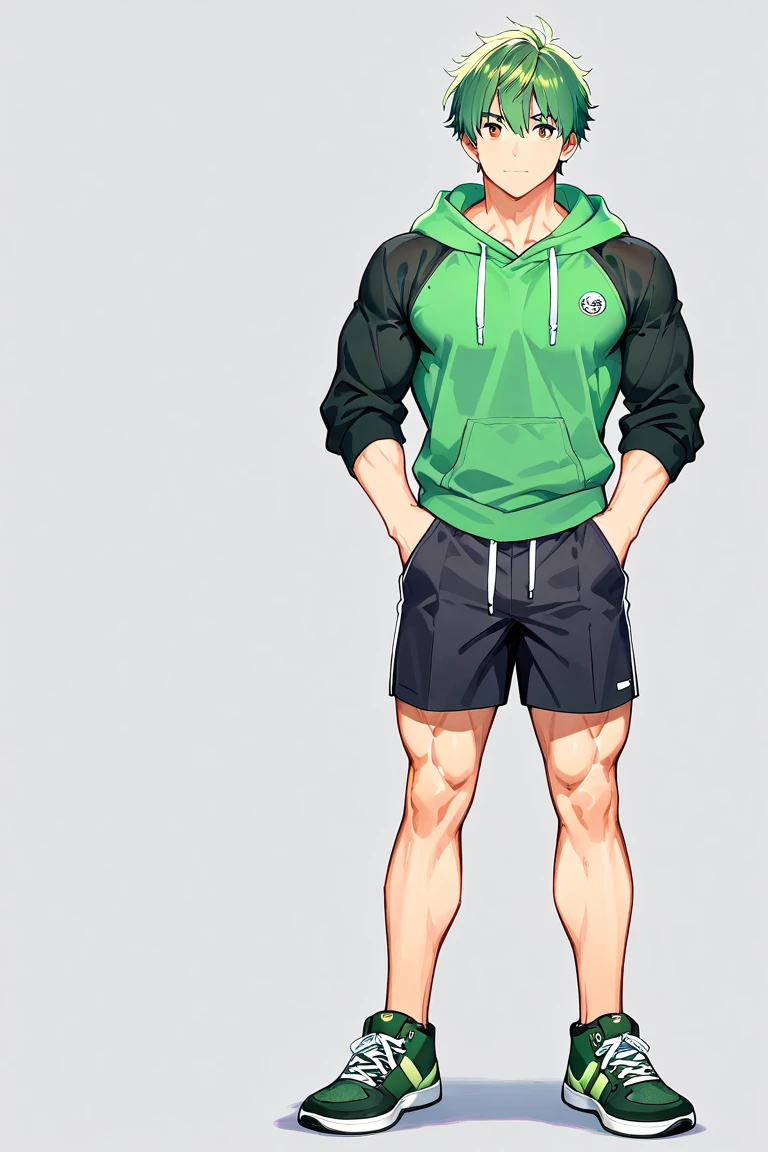 full body in image, masculine pose, unique hair, full man, hoodie jacket, harem pants, male body, slender body, short hair, full body, hot body, sexy male body, dinamic pose. detalied pose, body, simple background, expressive face, focus on face, line art, sketch