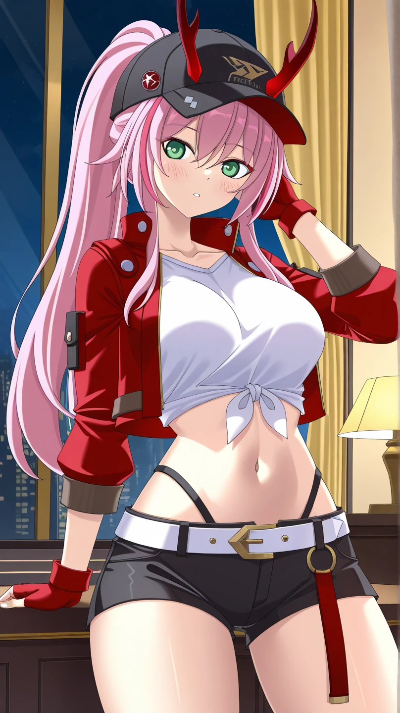 outer_moka,1girl, solo, waving at camera, smiling, high school dxd anime style, green eyes