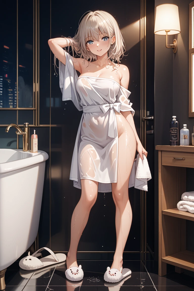 A girl,bathroom,bath,lifelike,Many details