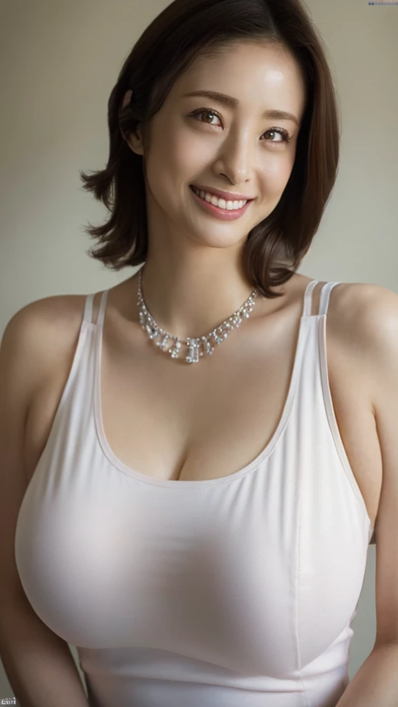 UHD, close-up of beautiful female, 34 inch breasts size, wearing zipper tank top, necklace, hugging big teddy bear, bokeh background