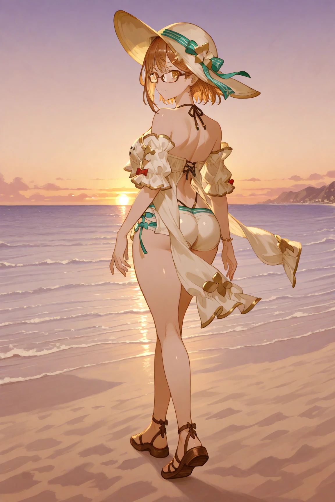 nsfw:1.6, Top quality, masterpiece, ultra high resolution, , (top quality, high resolution, 4K, detailed lighting, shaders, perfect anatomy, perfect proportions), eye of the beholder, (masterpiece, top quality) (top quality, 4K, 8K, high resolution, masterpiece: 1.2), highly detailed, (masterpiece: 1.3, top quality, ultra high resolution, ultra detailed), (top quality: 1.2), perfect eyes, perfect face, perfect lighting, (top quality, 4K, 8K, high resolution, masterpiece: 1.2), highly detailed, (top quality, 4K, 8K, high resolution, masterpiece: 1.5), highly detailed, masterpiece, top quality, ultra detailed, top quality, high resolution, 32K CG, very delicate and beautiful, illustration, high resolution, sharp focus, front lighting, glow, girl 1 person, solo, smiling, very beautiful and detailed anime face, very detailed eyes, ((masterpiece)), ((best quality)), (super detailed), ((cute)), cute, ((very detailed)), 4K, (8K), best quality, (best quality, 8K, 32k, masterpiece, super high resolution, very detailed, impressionistic:1.2), blurred background, (((two arms))) , (((two foot))), ((((four fingers and 1 thumb)))), Best quality , ((only one naval)),
((Scandinavian beauty)). ((Beautiful face)). ((Cute)). ((Beautiful pale blonde hair)). (((bridal updo))). ((Her bangs are swept to the side, revealing her forehead)). ((Beautiful blue-green eyes)). Smiling. Embarrassed. ((((Naked)))). ((Princess)). ((((Belly dancer)))). ((((Relaxed)))). (((Breasts and nipples not covered))). (Groomed blonde pubic hair). (Small pink areola and nipples). (((Big breasts))). ((Full breasts)). (Beautiful breasts). (Narrow waist). Slender body. (((Gorgeous tiara))). (((Wedding veil))). ((Pure white choker)). ((Necklace)). ((Pure white waist belt)). ((Bracelet)). ((Anklet)). (((Deserted beach)). (((Night)). (((Side view)).