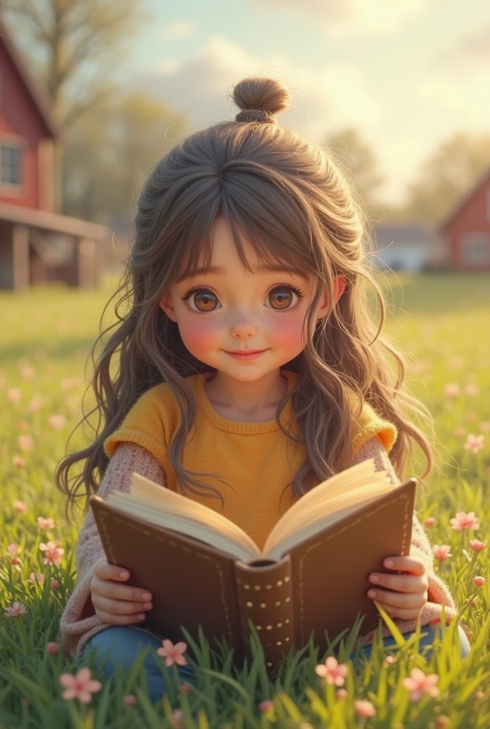 a 3-year-old child (((sorrindo))), Embrace a book, (((symmetric, Pose frontal))) , (((vestido cor verrmelha))), 8k foto retrato suave, (((Olhos brilhantes cor AZUL))), Por Lilia Alvarado, lovely digital painting, menina bonita, retrato bonito da menina, foto retrato close-up, medium portrait soft light, imagem retrato bonita, Luz suave do retrato, retrato da menina, Retrato fotorrealista, (((red hair))) , (((Scenery of the Trees)))