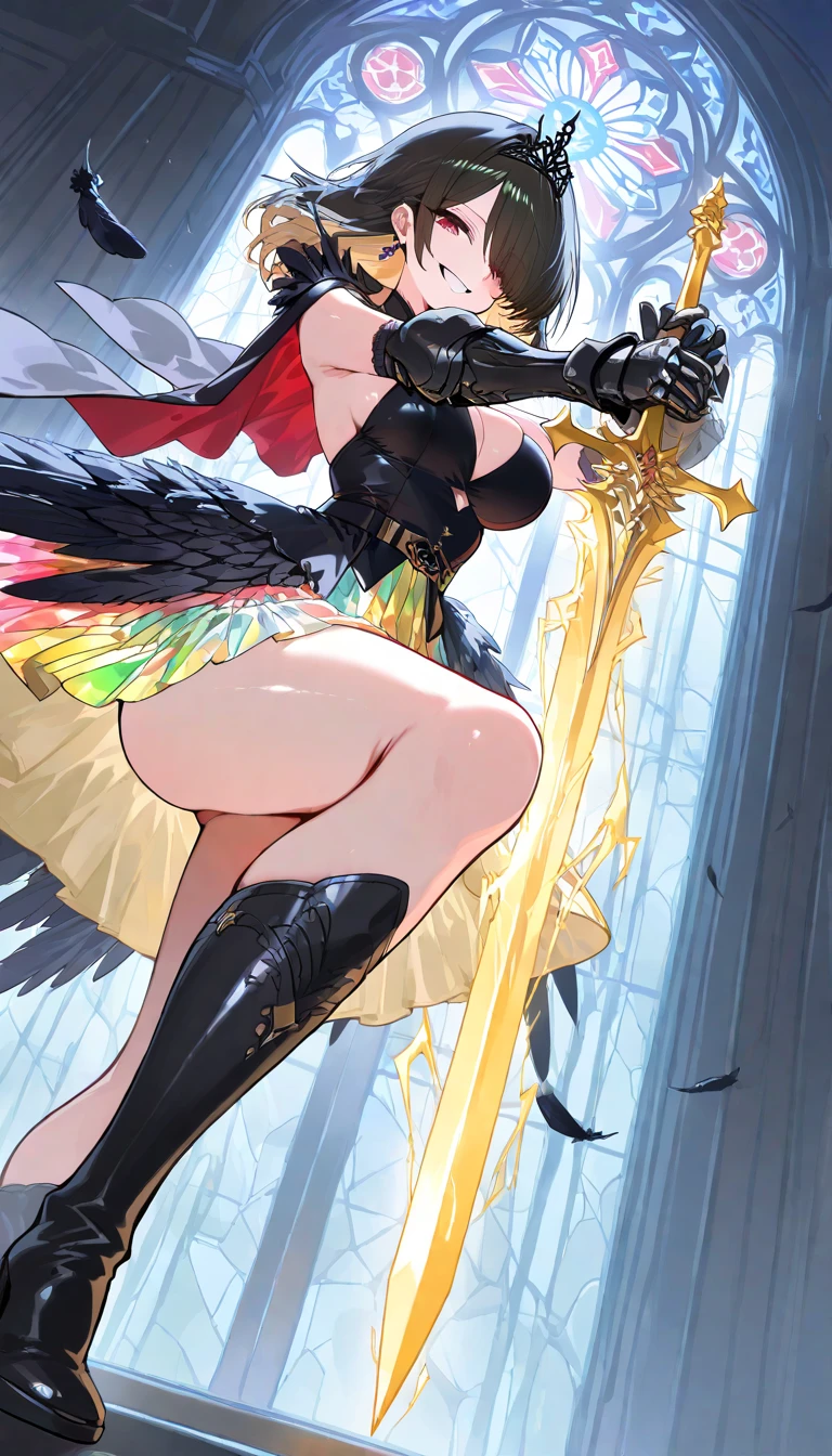 girl with a sword and a dress on, extremely detailed artgerm, shalltear from overlord, flirty witch casting magic, cushart krenz key art feminine, artgerm detailed, ayaka genshin impact, artgerm comic, samira from league of legends, holy cyborg necromancer girl, artgerm style