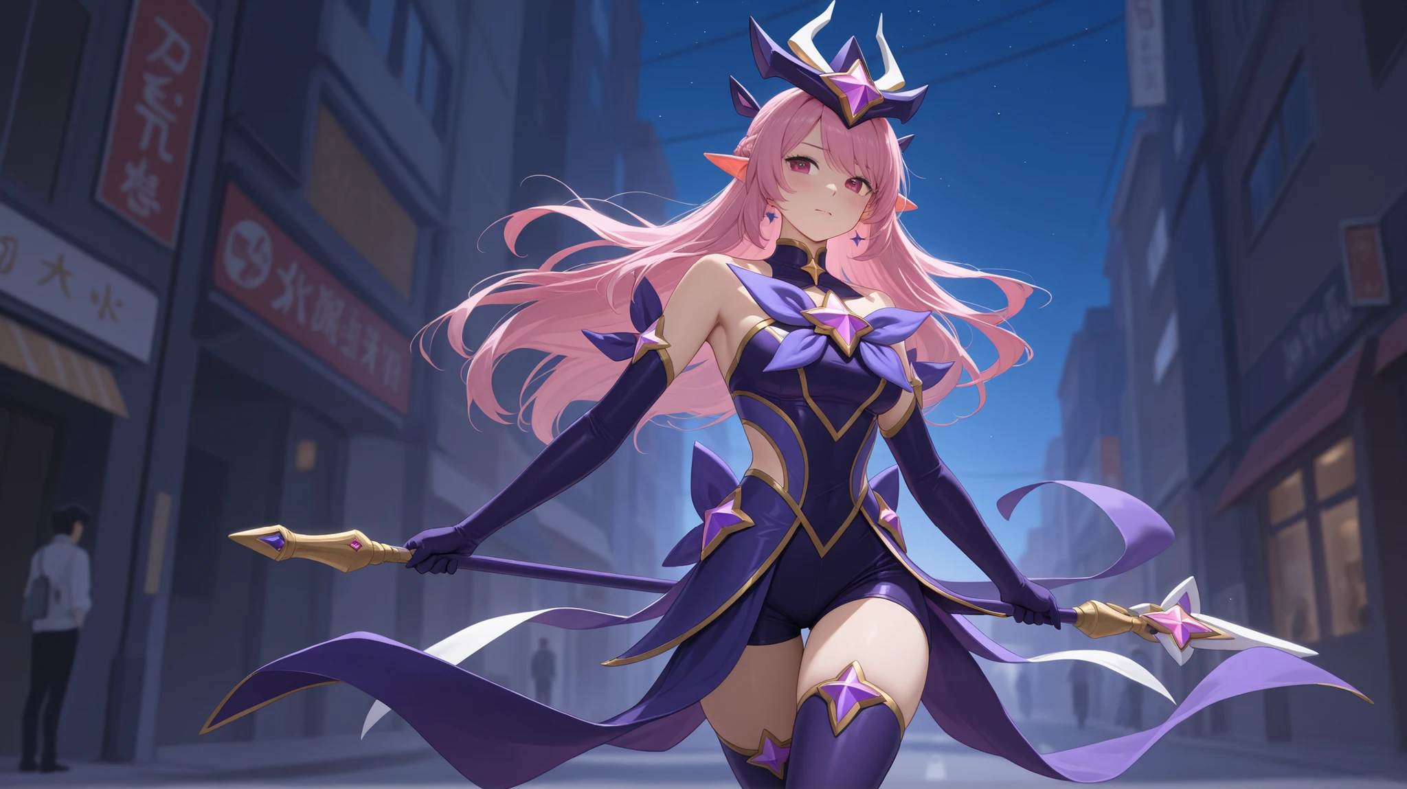 star guardian syndra cosplay girl He goes down the street