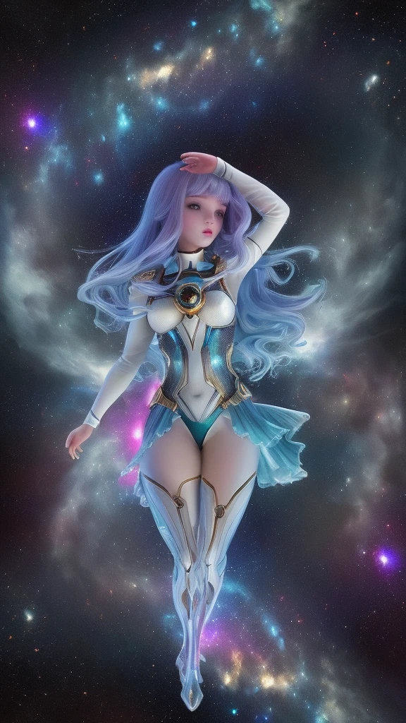 painting of a woman in a space suit in a cockpit, a retropunk naturewave defender, blonde girl in a cosmic dress, matte painting of human mind, old internet art, inspired by Earle Bergey, glass space helmet, the jewelpunk aesthetic, heather theurer, beautiful girl on the horizon, deliver me cosmic sight, lost in the immensity of space --ar 16:9 --v 5.1