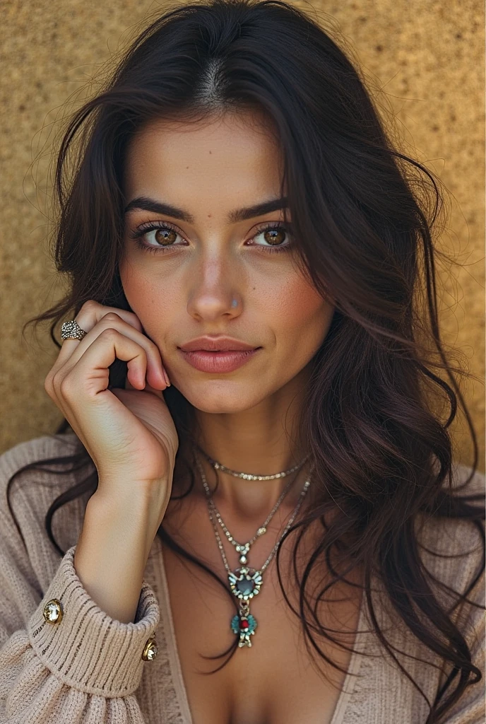 gray jacket, angelic smile, steampunk in the night church, elegant theme, exotic, stunning diamond necklace (looking at the viewer: 1.0), perfect thighs, armpits, masterpiece, best quality, *(masterpiece: 1.2), (best quality) (high resolution: 1.2), (small nipple: 1.2), (small breasts: 1.2) (natural breasts) (natural nipple), (no bra), (detailed skin), (natural skin texture) (natural hair) (natural lips), nature, Yoga Studios, Serene Spaces, Highly Detailed Theme, Dark, Soft Tones, Soft Colors, (High Contrast: 1.2), (Professional Photography), (HDR), (Soft Light), (Sharp Focus)
