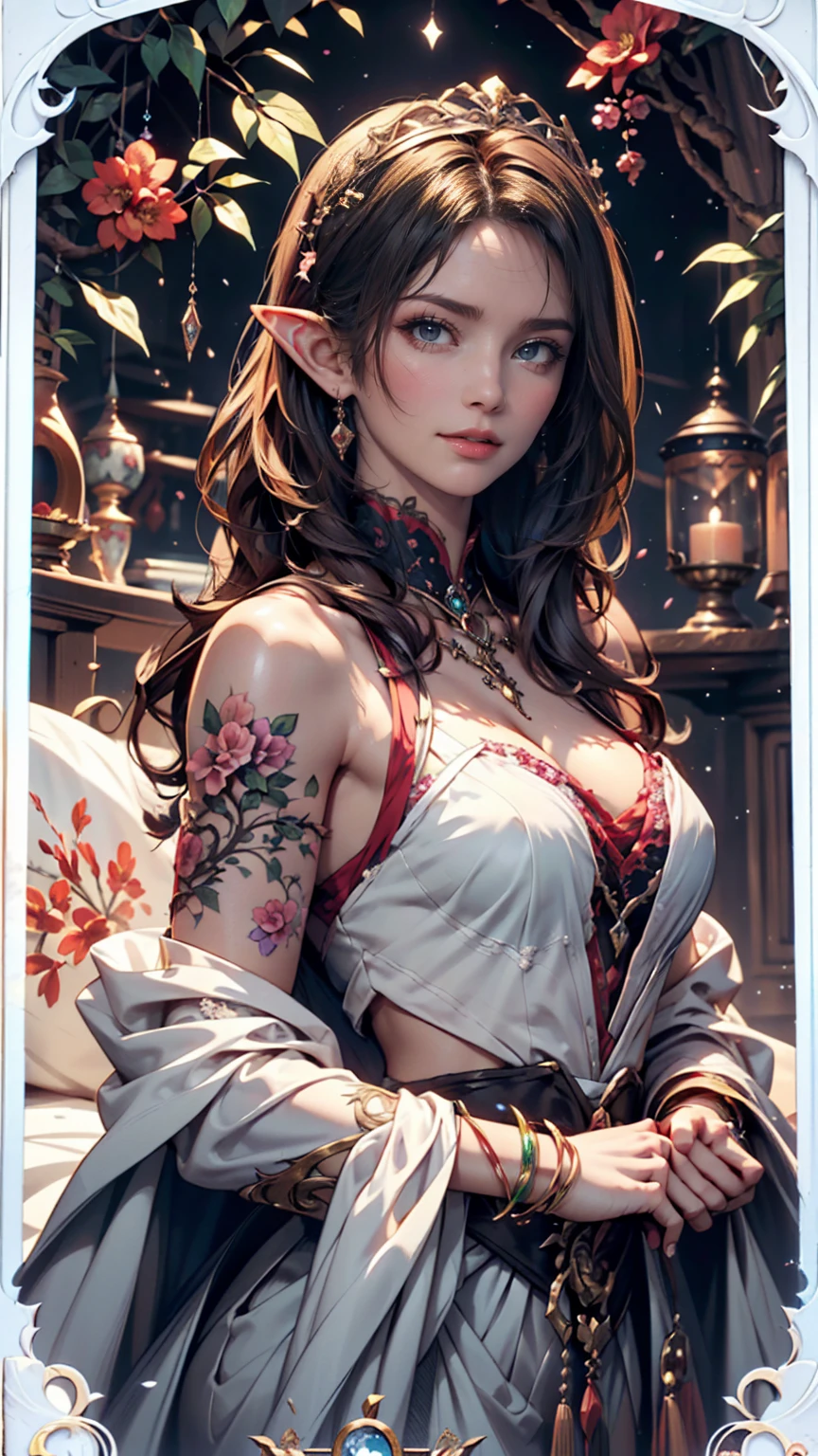 Masterpiece, absurderes, Highly detailed:1.3), dream-state, Digital painting beauty, (Sitting, mature, Slim, Slender,) view the viewer, (Masterpiece), (Best quality:1.2), absurderes, Intricate details, skin indentation, cleavage, Huge breasts, (Highly detailed skin:1.2), (author:Alphonse Mucha Echo Chernik Megan Laura Cho Bingqiang), Sharp focus, Soft and colorful, Centered, symetry, picure, Intricate, voluminetric lighting, Beautiful, rich deep color, Ultra detailed, Digital painting, Mysterious magic, Focused, lush colors, Canon Eos 5d Mark IV and Fujifilm Superia X-TRA 400 film, (Extremely detailed oil painting:1.2), Glow effects, godrays, handpainted, Renders, 8K, rendering by octane, 4 d cinema, blender, Dark, Super delicate atmosphere 4K, cinematic sensual, Sharp focus, humorous illustration, great depth of field, Masterpiece, colours, 3d octane render, 4K, concept-art, trending on artstationh, Hyperrealistic, Vivid colors, Extremely detailed CG unifies 8K, 8K, Diamond, and Wallpaper, trending on artstationh, trending on CGSociety, Intricate, High detail, Dramatic,1girll,Outdoor photography,(at the desert),Spread your legs,(Red transparent gauze dress),(red veil),{(Red stockings)},Abdominal exudate,(Red sexy lingerie),(((leg loops))),neck rings,Tattooed with,((Wear a bracelet,choker necklace))(full bodyesbian:1.5