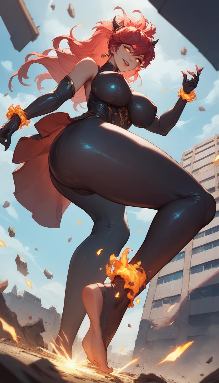 ((a woman jumping from a building, floating, casting huge fire magic)), beautiful eyes, beautiful girl, high detail skin, high detail eyes, high detail hair, highres, ultra detailed, sharpen picture, Highly detailed, masterpiece, best quality, photorealistic,
<lora:WildfirezyraLoRA:1> (1girl, long hair, fire, fiery hair, glowing, vines around arms, spikes, armor)  <lora:better perfect hands:0.5> Perfect Hands  <lora:more_details:0.5>  <lora:better output-v1.0a:0.5>