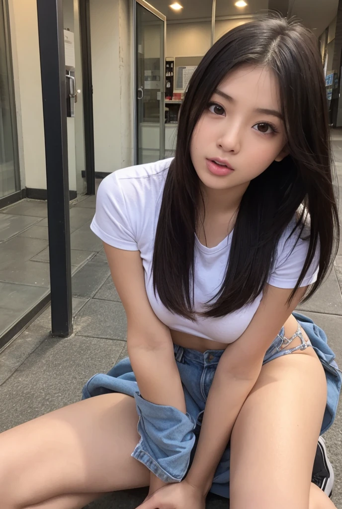 NSFW, highly detailed CG Unity 8k wallpaper, best quality, highly detailed, masterpiece, realistic, photo realistic, highly detailed pretty girl, (skirt up), ((skirt up by myself)), no panties on, blushing, lips parted, looking at viewer, (crowd), (crowded park), ((anatomically correct body: 1.5, correct body structure)), detailed, pretty woman, sexual invitation, (((legs spread off screen, facing center of screen.))), lying on bed, ( flat chest: 1.2), ((extra small breasts, small boobs)), large nipples, ((open pussy), (spreading genitals), ((anatomically correct, small pussy)), vaginal opening, clitoris, (((girl with legs spread:1.4))), ((peeing from between the legs)), ((japanese, )), pigtails, sunset, no make up,