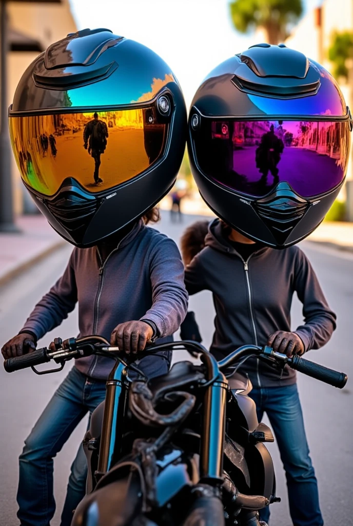 Handsome male cyber warrior on the left，Sexy Cyber Female Warrior on the right（with long blond hair），Nousr， Biomechanics， MSHN robots，High-tech helmet，ultra realisic， steel， complex design， Insanely Detailed， Fine details， Extremely sharp lines， cinematic Lighting， Photo realistic， A Detailed Masterpiece