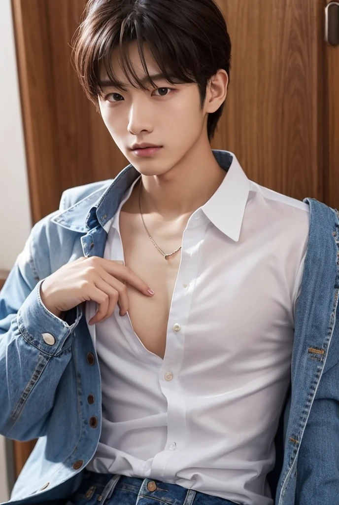 ((Highest quality))、Beauty、All open shirt、