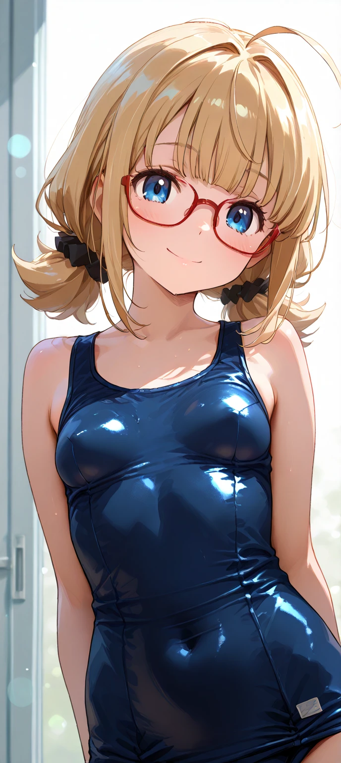 highest quality,wonderful,finely,extremely detailed CG Unity 8K wallpaper, (1 girl, blue eyes), ((largest breast)),(huge breasts:1.2), (black school swimsuit:1.3), (bare shoulders:1.1), (clavicle:1.1), (semen:1.2), (:1.5),(sperm:1.2), (zettai ryouiki:1.2),(constriction:1.2), (Are squatting:1.2),(Nipples),(Nipples visible), ((cum,sperm,semen)),(((cum on face))),((ejaculation semen)),((ejaculation cum)),(((bukkake))),wavy hair,medium bob cut,arms up,armpit,locker room,(((cum on body))),(((sukumizu))),Glasses,