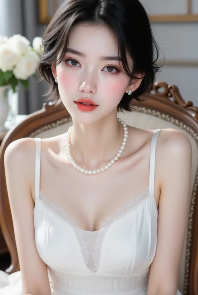 medium wide close-up, potrait, wide shoot, profile photo, front photo, 1girl, woman, (Photorealsitic)、(intricate detailes:1.2)、(masterpiece、:1.3)、beauty face, (top-quality:1.4)、(超A high resolution:1.2)、超A high resolution、(A detailed eye)、(detailed facial features), ((Realistic lighting、top-quality、8K、natural light, masterpiece:1.3))、bright photo, Clear focus:1.2、1girl in、flawless beauty:1.4、Superfine Face、Narrow-eyed、double eyelid、photos realistic, perfect eyes, perfect skin, detailed skin, detailed face, looking viewer, front view, potrait, raw photo, simple soft pink background, (intricate detailed skin textured:1.4) front view, looking viewer, clear face, 1 girl、porate、Bright and very beautiful face、beautiful girl, A stunning close-up portrait showcasing the beauty of a Korean model. The composition features soft, natural lighting , bright eyes, and striking cheekbones. Her glossy, The background is simply white background, wear sweetshirt, neat hair, long hair, instagram model, profil picture, bright and natural