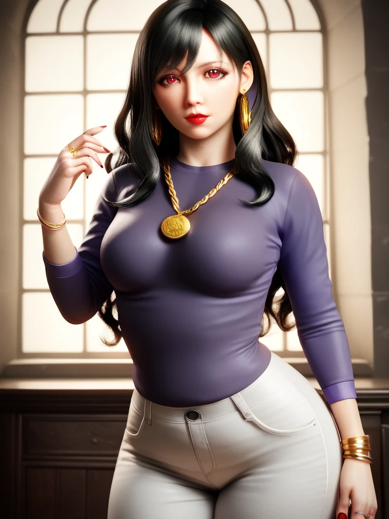 (best qualityer:1.4), body focus, (cute face), work of art, ultrarealistic, (((best qualityer))), ((comely Finger)), Gorgeous character design, ,lighting perfeita, colorfully, Ablaze_front_face_lighting, ultra high resolution, high resolution, absurderes:1.2, bokeh:1.2, Lens flare, (Vibrant_colour:1.2), (comely, medium breasts:1.2), (thick-thighs:1.1), thick,
Animated female character, sideways, ((holding a banana close to mouth)), kissing a banana, glasses, secretary shirt, Pale skin, face covered by hair, ((wearing tight lycra shorts sexy lingerie seducive lace lingerie)), ((wearing ultra-tight black lycra shorts)), open legs, ((sexy lingerie)), silver necklace with pendant, wrinkles, Red lips, long hair, big ass, ((view frontal)), emphasize the bbreasts, ((emphasis on the buttocks))
