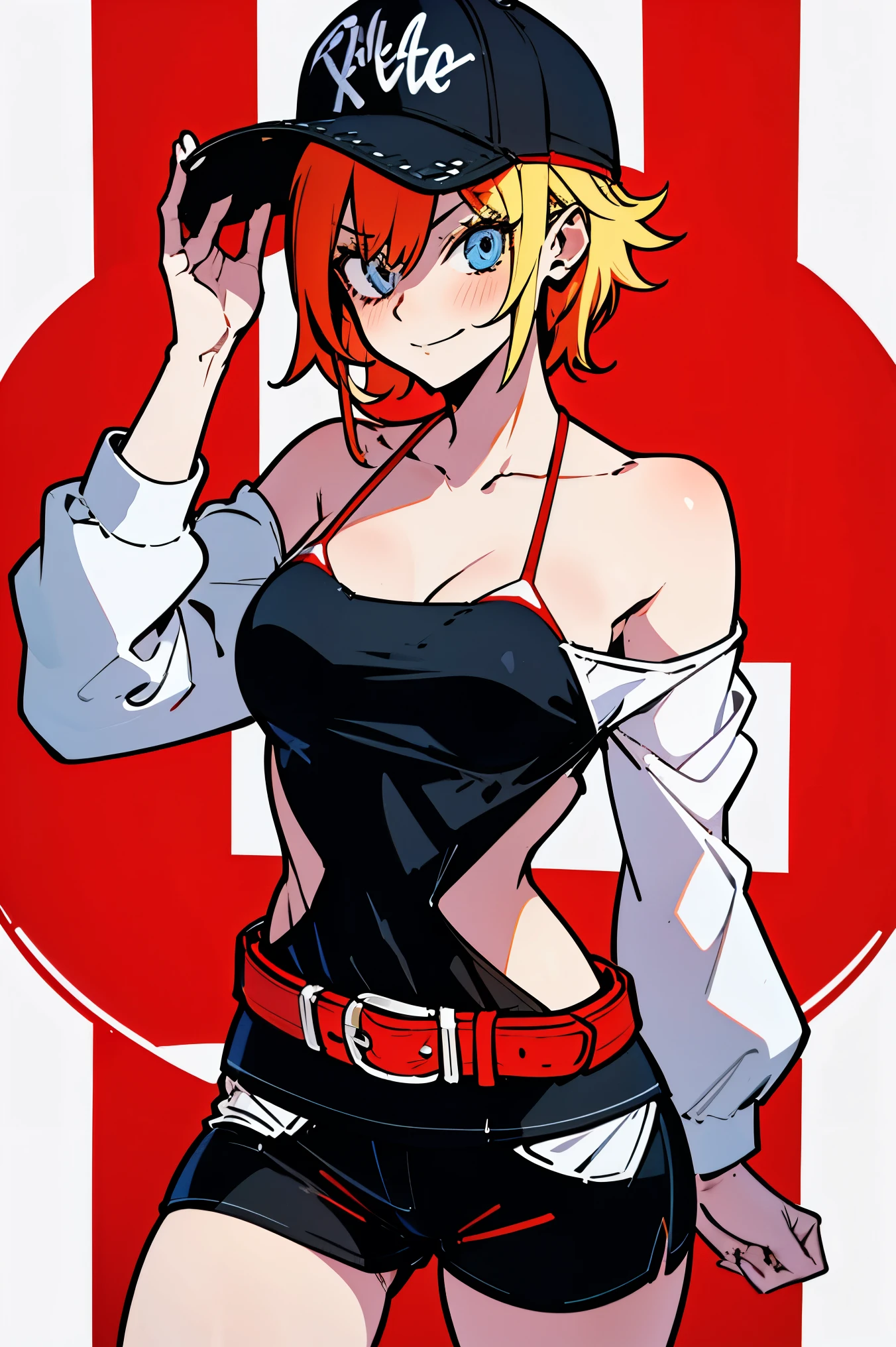 ((Highest quality)), ((masterpiece)), (be familiar with),Clementine,Overload,nsfw,Tattoo of the uterus,Sleeveless sweater,shawl,pants,Bewitching Smile,whole body