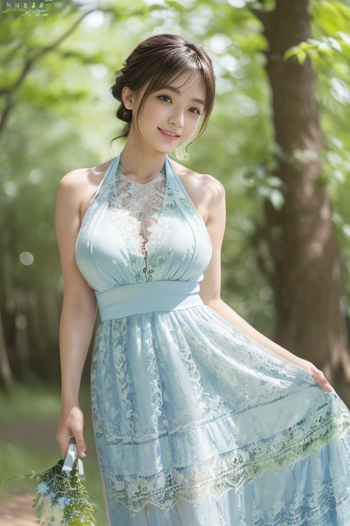 Photo-realistic quality、A woman in a sheer dress on the beach Beautiful18Japan year old woman, Cute young woman, Beautiful girl model, Beautiful idol, looking at the camera、 Beautiful young Japanese woman, Young and pretty girl, Cute Smile、Slightly larger breasts、Cleavage、looking at the camera、A soft and gentle look、Detailed and beautiful eyes、Elegant mouth、Small Mouth