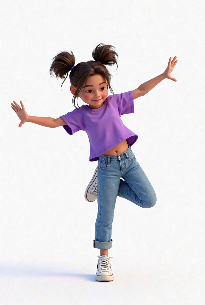 A 7 year old girl, in tight leggins, in her room.