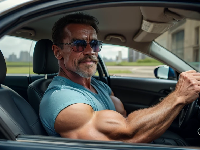 Buff Hitler in a car