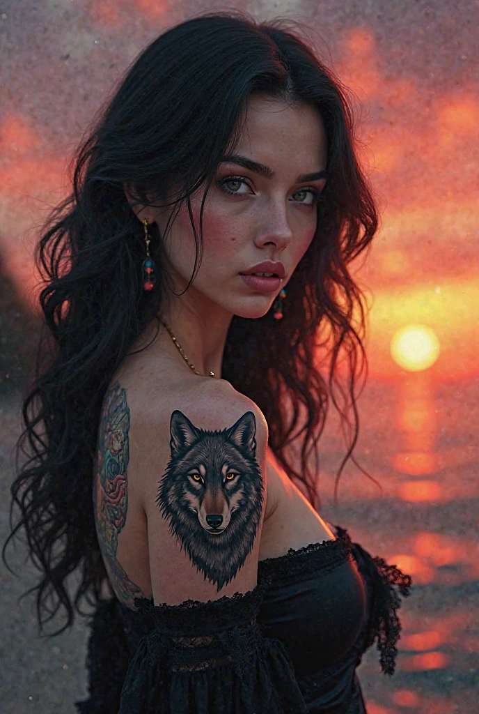 4k Highly detailed and realistic digital extremely high quality RAW photos, A portrait of the beautiful sailor-suited girl Robbie、 Torn clothing is exposed (nude:1.4) body, Armored Shoulders, tooth, Wrapping angle, Big Breasts, ((Snow and Blood)), ((Wolf Tattoo)), amazing, Surreal, Hyperrealism, 8k, Cinema Lighting, Greg Rutkowski, Wow, (1 1 1.8. Short focus bokeh)