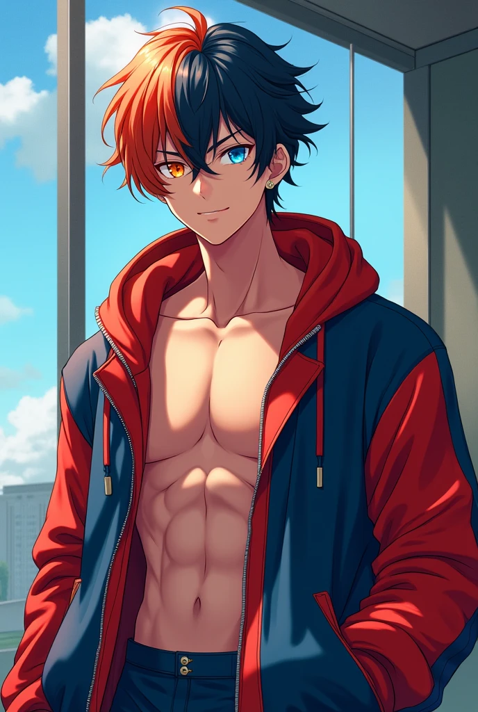 anime character with red hair and a scarf sitting in a chair, sukuna from jujutsu kaisen, akatsuki akira, from jujutsu, itadori yuji, sukuna looks like itadori, inspired by Kamisaka Sekka, jujutsu kaisen, inspired by Chen Jiru, yuji as sukuna, baki style, inspired by Ryuzaburo Umehara, shinobi