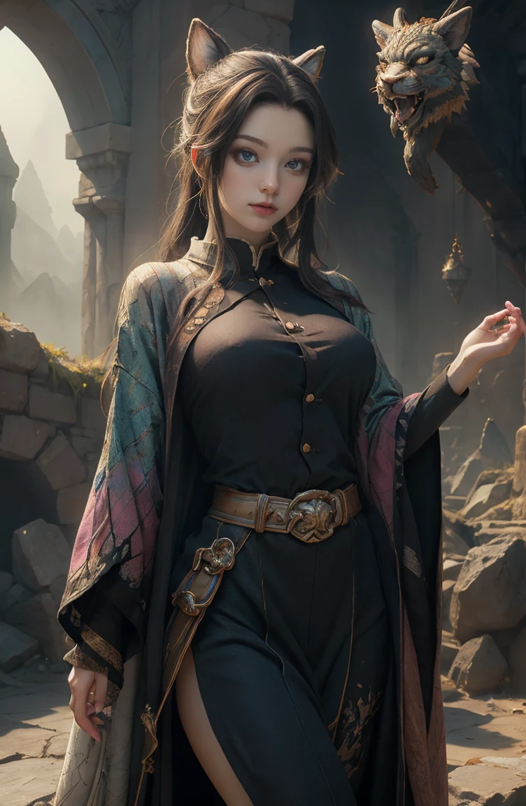 holding a longsword,the great wall,Gorgeous sunset,Mysterious clouds。