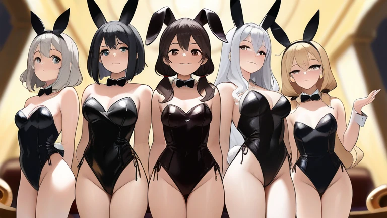 (NSFW:1.5), masterpiece, (realistic, photo realistic:1.2), ((highest quality), extremely fine and beautiful, beautiful face details, real human skin, realistic, photorealistic, From below, sakurajima mai, black long hair, bangs, hairclip, purple eyes, hairclip, (black bunnysuit), strapless leotard, bare shoulders, bare arms, (rabbit ears), (black pantyhose), Tiny breasts, Cowboy Shot, (Sex with multiple men:1.3), Spread legs, Lying down, Exposing breasts, Cute face, Expressionless, Outdoor, crowd of boys