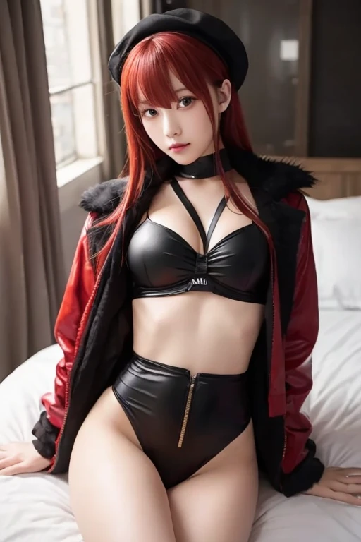 20yo woman, (masterpiece: 1.4), (8K, reality, original photo, best quality: 1.4), Japan, (1 girl), beautiful face, (Real faces: 1.4), (pink hair, short hair: 1.3), hairstyle, Realistic blue eyes, beautiful details eyes, (reality皮肤: 1.3), beautiful skin, Attractive, ultra high resolution, Super realistic, HD, golden ratio, (Detailed face: 1.4), (Japan演员: estuary), Sheer vest,粉色short hair,White透明,White,NSFW,big,big屁股强调,The nipple areola is clearly shaped,looking into camera,Sitting on the sofa,pubic shape is transparent and clear,posture(Bend your knees and legs open)
