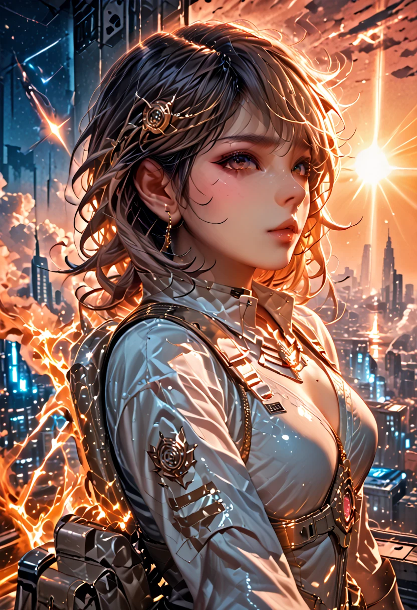 (( angle of 180 ºSpace Warrior , in a fighting position ultra realistic image 1.5 HD. Original and Dynamic Texture classic science fiction movies 1.4 ) (details in the more focused eyes 1.3 luz leve , details in the hands and arms worked 1.5 in its movements , Cinematic concept , Ambient lighting Sun and `Planets in the background also full))