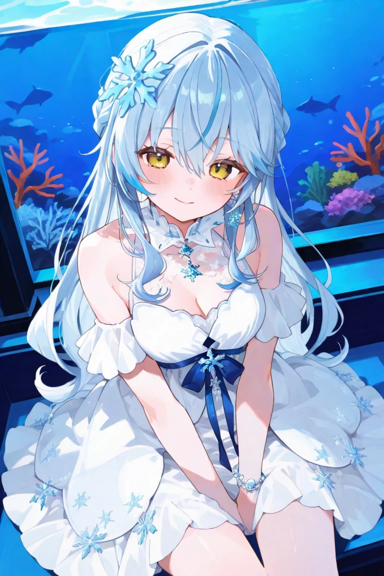 Snowflake rummy at bruco Hololive yellow eyes Aquarium long hair white ...