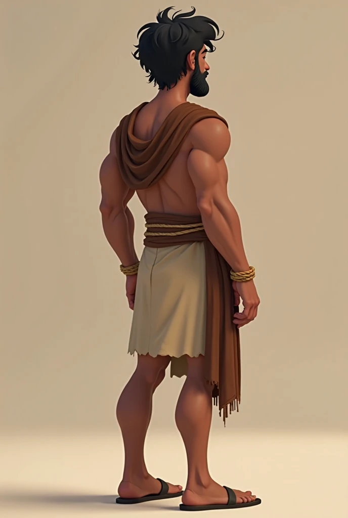 Atlas carrying the world flat, his entire body from head to toe