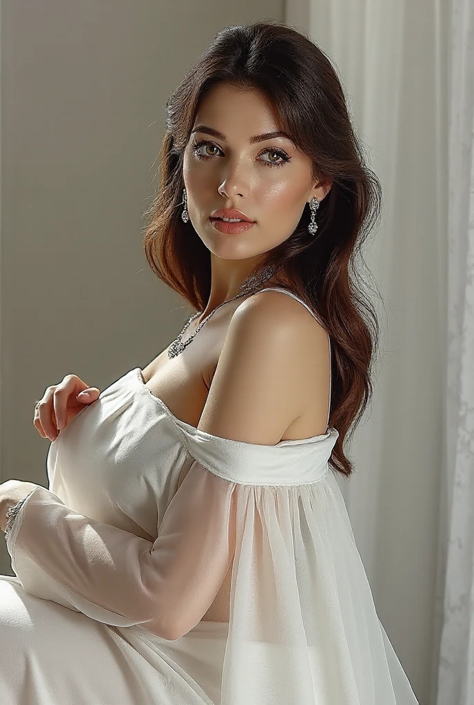 (((full figure supermodel visible full body shot))), (((magical lighting action shot))) (((beautiful fit pale smiling Grey eyes goddess Ukraine woman posing in a white room in a heaven white house))) ((city of kyiv Ukraine)), (((elegant white strapless dress with sleeves, looking into the camera))) , ((( brunette hair, accurate hands accurate eyes))) moody lighting, blue hour, blue colors, very detailed, dramatic lighting, digital art trending on Artstation 8k HD high definition detailed realistic, detailed, skin texture, hyper detailed, realistic skin texture, armature, best quality, ultra high res, (photorealistic:1.4), high resolution, detailed, raw photo, sharp re, nikon d850 film stock photograph 4 kodak portra 400 camera f1.6 lens rich colors hyper realistic lifelike texture dramatic lighting unrealengine trending on artstation cinestill 800, (((accurate female anatomy, perfect eyes))) (((500px, fstoppers, photosight.ru, iso noise)))