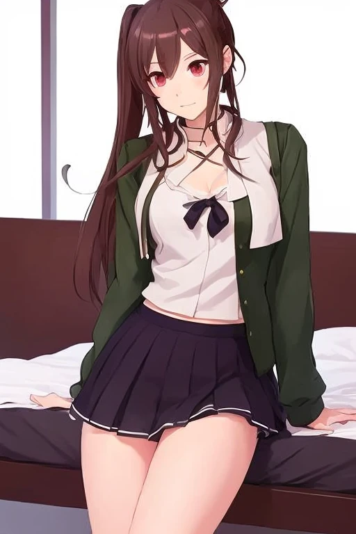 Mastepiece、masterpiece、highest quality、Super detailed、High resolution、8K Portrait、High definition CG of Unity 8k wallpaper、Cute little:1.5、Loli:1.5、Highly detailed CG Unity 8k wallpaper、Realistic、Real person、 Portrait Photography、Shiny skin、High definition、(16 years old:1.2)、(1 girl)、Beautiful clear eyes、extremely detailed description、Delicate face、Nice lips、Slim body、(thin waist)、Thin legs、(bed room:1.6)、1 Girl, Cute, Perfect Face, seriously, (blush:1.5),(Brown hair semi-long hair:1.3),(Headphones on neck),(large breasts:1.5),(School uniform:1.3),((skirt lift:1.5)),(looking at view),(from front:1.2),(disapproval face:1.5),nsfw,(take off panty:1.5)