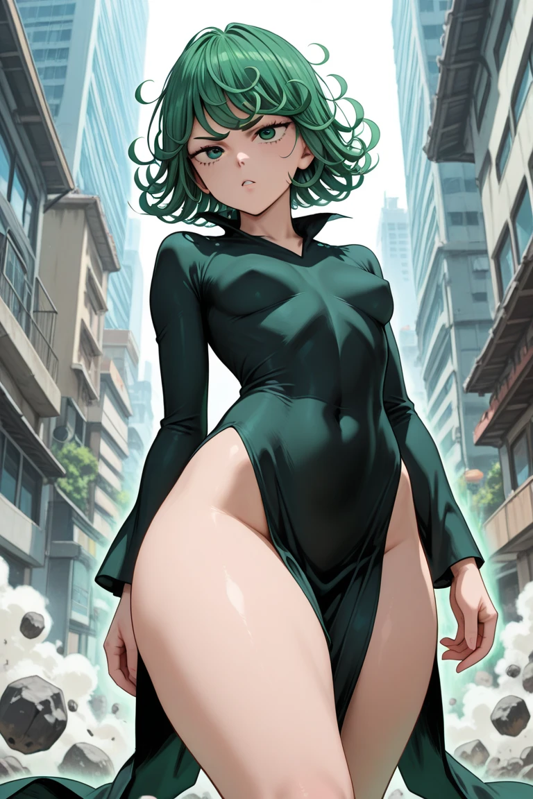 Tatsumaki , Dynamic positions have a golden part, fragile physique, Street, floats in the air, close up portrait, stands leaning towards the floor, beautiful , White Nurse's Coat, Short skirt, breasts fall out from under the robe, leans forward, very erotic, arches his back, Portrait of a girl, standing in a sexy pose, leans forward, beautiful фигура, buttocks, beautiful грудь, very sexy, the texture is very durable,The picture is very clear and concise,incredibly beautiful,Temperament elegant,in a spacious room, нежное выражение лица Tatsumaki из One Punch Man, short green hair, green eyes, , heels, full body view, smiling, dynamic pose, Tatsumaki из One Punch Man, short green hair, green eyes, ,dynamic view, (masterpiece, Best quality:1.2),