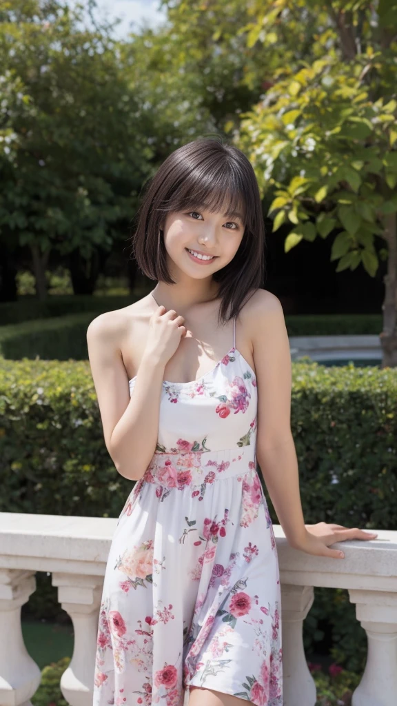 (masterpiece, highest quality:1.4), Beautiful Face, 8k, 85mm, Absurd, (Floral Yukata:1),Attractive young junior idol、cute、Adorable、Little middle school girl、Full of energy, Hair removal, A shy smile, Unique Face, Black Hair,immature, Childish, Very shy, delicate, weak, I love the romantic atmosphere, in love, Small and short,Royal Queen、short and thin legs,,, mischief好きな, A kind and happy face、Soft baby face, easy going, Perfect Skin, Otaku Student Council President, Grin, Braided Hairstyles, mischief, teasing, Awkward short girl, cute、Dainty、, shougakusei shoujo, Excited, A girl with ADHD, skirt, Small shoulders, Thin arms, Acting spoiled, A high school girl shakes her bangs, Small breasts, 10 years old fashion trendy beautiful beautiful beautiful girl, Gentle and charming beautiful girl, 10 years old, delicate and sexy collarbone, Attractive oval face, Small Nose, Expose your shoulders, Ultra-high resolution, Super Detail, Fresh and impressive, Anya Forger,(Sometimes々Completely naked:1.25),(Sometimes shots from below:0.5),(Cleavage blouse),(Very small Very small breasts)