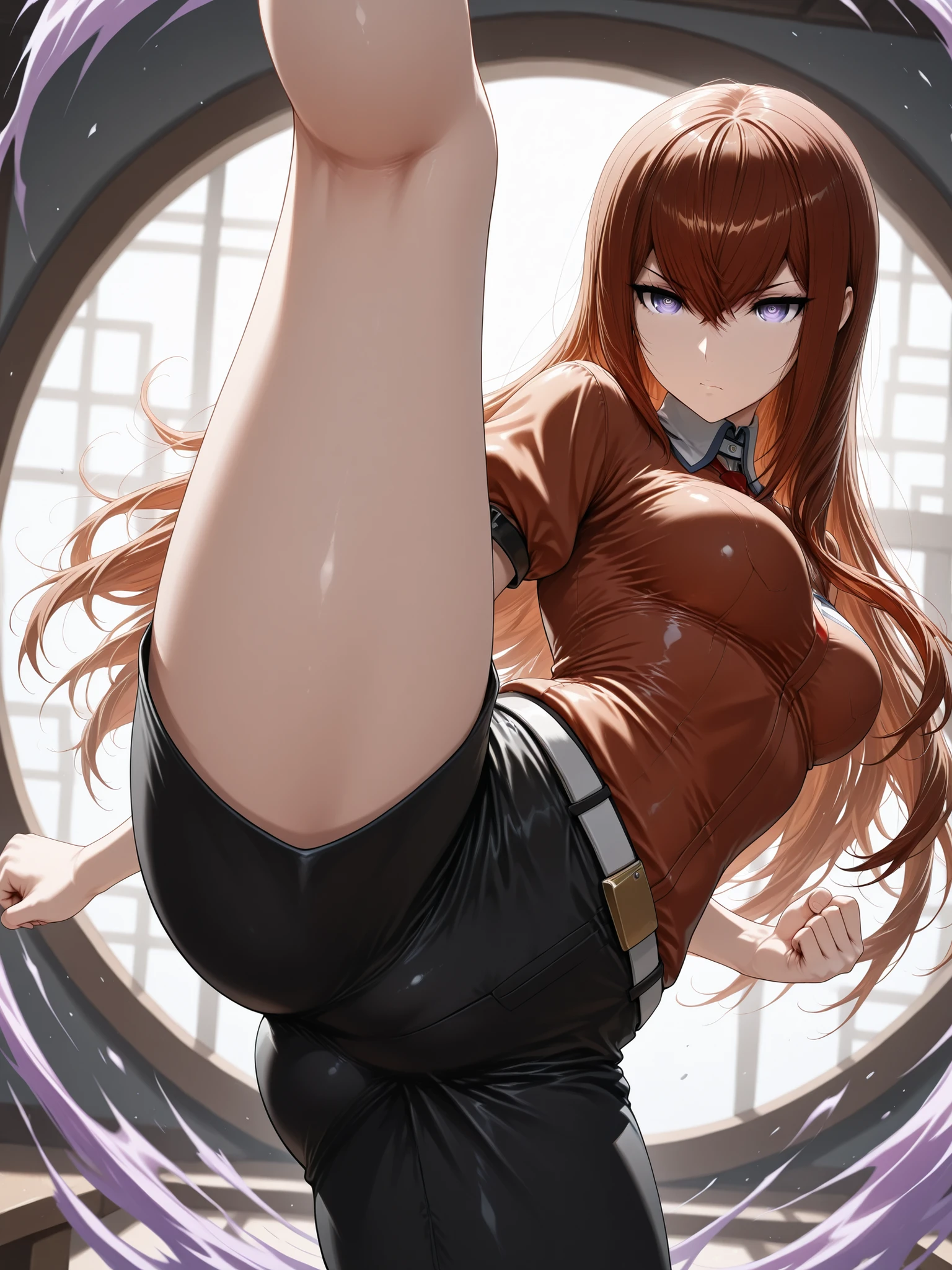 maruzensky \(umamusume\)、 1 high school girl's butt、 depth of fields, (View from below:1.2),full of sweat、school classrooms、Expose panties、Rear view、