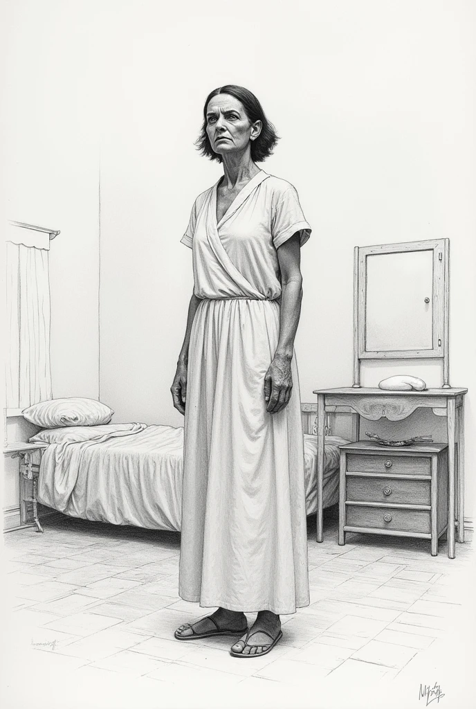 Lucian Freud style, oil painting, direct painting, realism, Chinese women, white skin, upper body nude, black panties, black stockings, sitting position, full body, modern building hotel, next to the bathtub, flash light, extremely thin, straight Looking at the camera, shawl hair, sideways, ((thin))