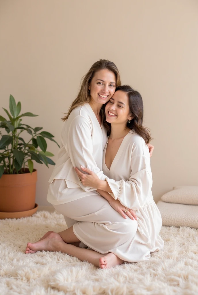 Visualize a snapshot that embodies community and togetherness: individuals in comfortable attire—bermudas, skirts, and trousers—gathered in a cozy living room. Amidst shared moments of meal-sharing or prayer, their expressions convey deep connection and warmth. Soft, gentle lighting envelops the scene, emphasizing the closeness and camaraderie felt among them, creating a heartfelt depiction of human connection.