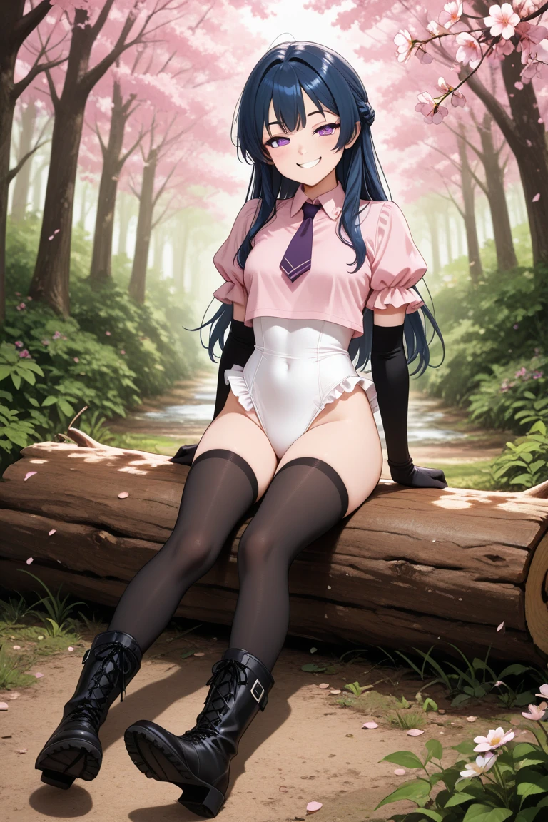 Anime Style。Cute and big eyes。A small elementary school student, 130cm tall。Although she looks at first glance, her bust is actually very large and heavy.。The waist is very small。 Cute with a belt accentuating her slim waist Her thighs are big but firm, and her legs are slim.。Her chest is so large that you can see the sides of her chest even when seen from behind.。 She's thin, but her breasts are too big and saggy.。The chest area is wide open.、The underbust and waist are as thin as the neck。