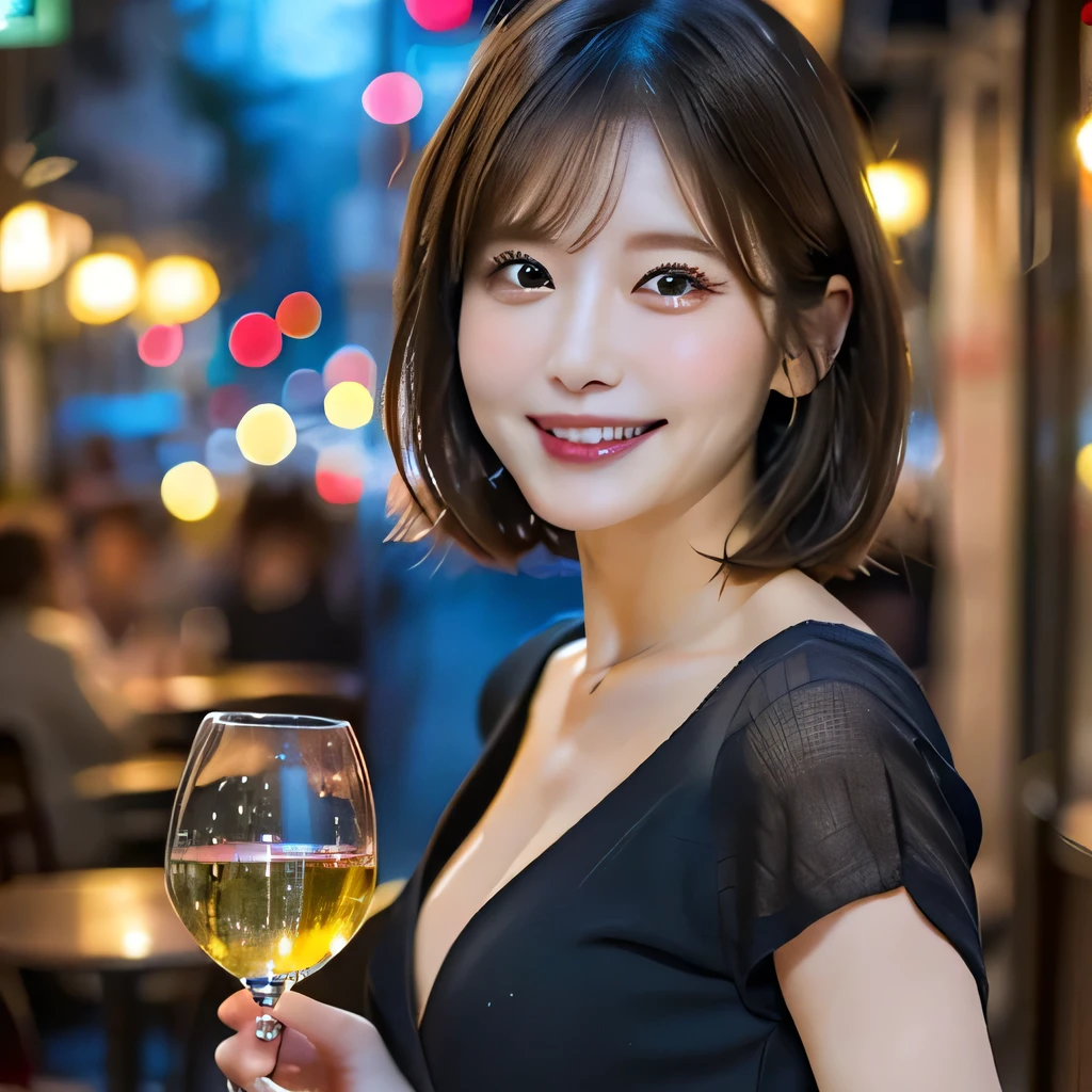 ((Highest quality、8k、masterpiece:1.3))、slimカップル、modelカップル、(Realistic, Intricate details:1.2), full-course dinner、wine 、Amazing view of the sunset sky and clouds、A bright smile、The wonderfulness of smile、Bright image、wineの美しさ, Beautiful Face, blue eyes, The light shines on your face, blush, short hair,Bright Face、 (Age 45), 48 years old, 赤wine 、Appetizers、Italian food、wine bottle、Champagne、スパークリングwine、Two beauties、Brown Hair、Shortcuts、Long sleeve shirt、dress、Beautiful woman 1, (slimな顔), (The body is slim), (Brown Hair), (Shortcuts), cheeks turn a little red,Attractive beauty、restaurant, In a prominent place (From the waist up) Nova Frog Style, actress, model, Upper Body, 白wine, slim, wineグラス, 中央に置かれたwineグラス, smile, (smile: 1.15), Beautiful fine grain, Depth f/2,saturation, High Contrast, Strong light and shadow,Moist Body:1.5、3D texture、Delicate eyes、Brown Hair、The hair is very shiny、