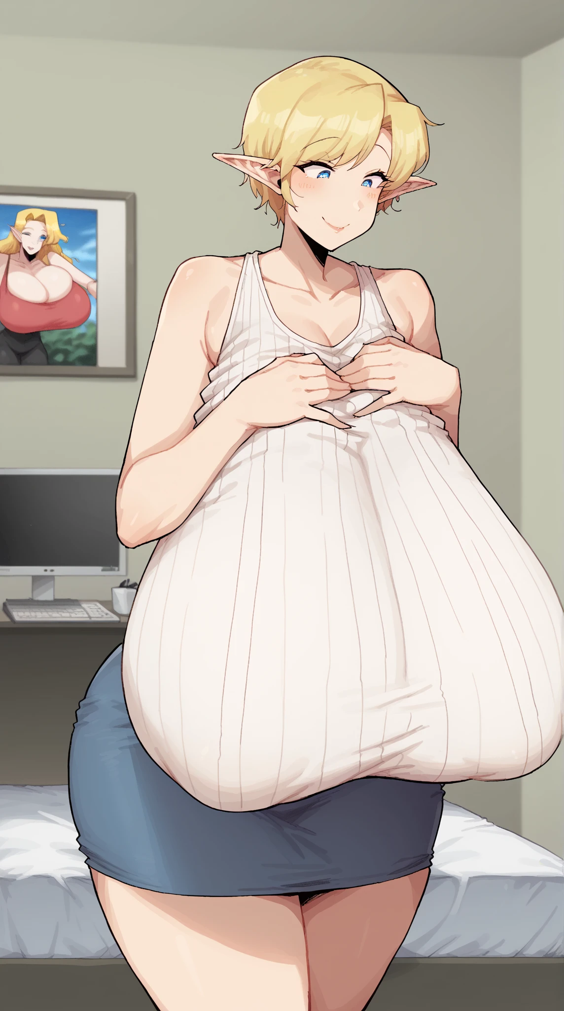 Big boobs woman with a sushi roll in her mouth better quality and better effects better shadows better lighting 8k