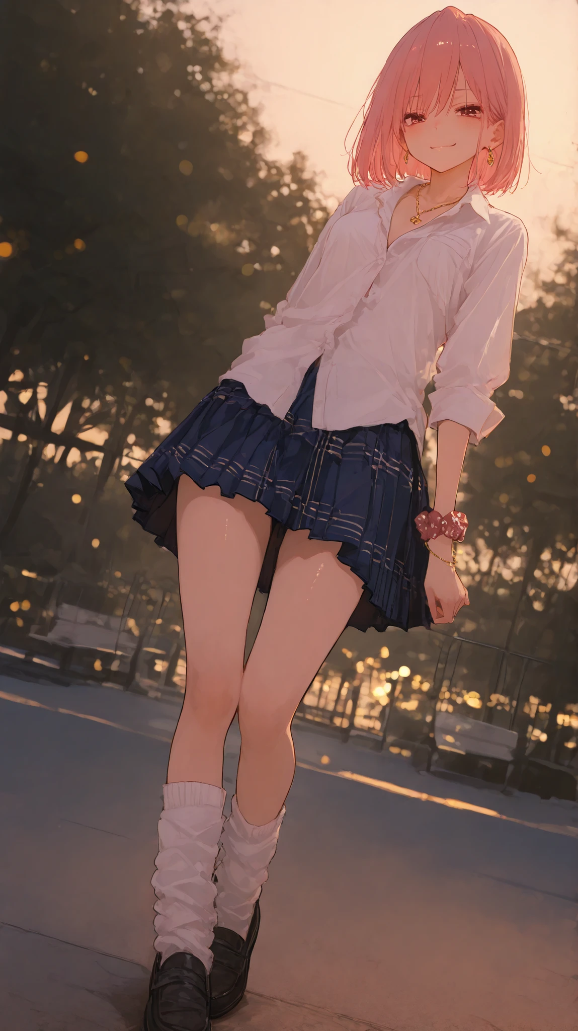 Character Focus、From above(school uniform:1.3), (Plain beige clothing around the waist:1.5), (West knot:1.3), (white collared-shirt:1.4), ((white collar, Unbutton, Short sleeve):1.2), (Red Plaid Pleated Skirt:1.3), ((necklace, Colorful Bracelets, ×Hair accessories):1.2),
Very detailed、(8k, RAW Photos, highest quality, masterpiece:1.2), (extremely detailed 8k wallpaper),shape、Professional Lighting,Sharp focus, Written boundary depth、
Browsing Caution、Clear Eyes、Perfect Anatomy、With a girl、15-year-old student、Black Gal(Dark Skin:1.2)、smile、Plump thighs、Huge 、Fully exposed、Big Breasts,(gap between buttons:1.4)、Lift up your skirt、blue eyes、blonde、(Compensate:1.1)、(Below-the-knee loose socks:1.2)、sitting、((open legs:1.5)),On the street、Panties are visible、((Light blue bikini))