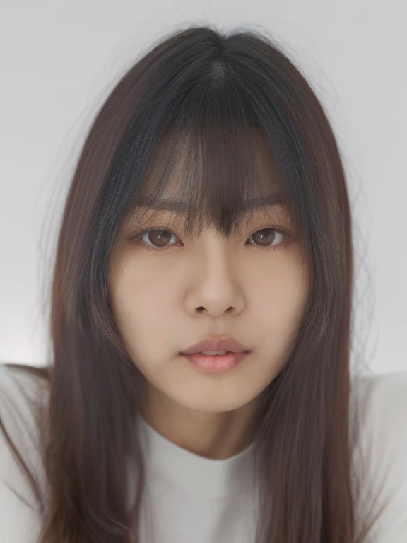 Japanese woman in her early 30s。long straight hair and dark brown color ...