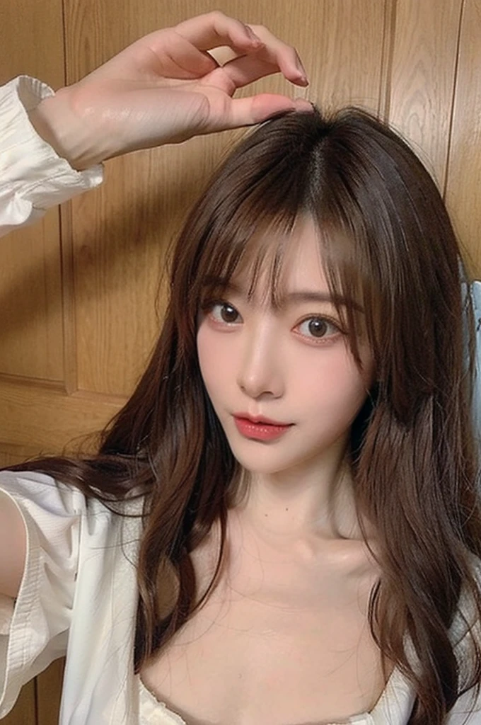 table top, highest quality, shape, Super detailed, finely, High resolution, 8k wallpaper, 完璧なダイナミックな構shape, beautiful and detailed eyes, winter dress,medium hair, small breasts, natural color lip, random sexy pose,smile,big city、20 year old girl、midnight、beautiful and detailed face、perfect and beautiful face,Big eyes、RAW photo、Spread your arms and legs wide apart、beautiful and detailed eyes、small face、beautiful duplex、slim face and style、Look up and look sexy and sweet