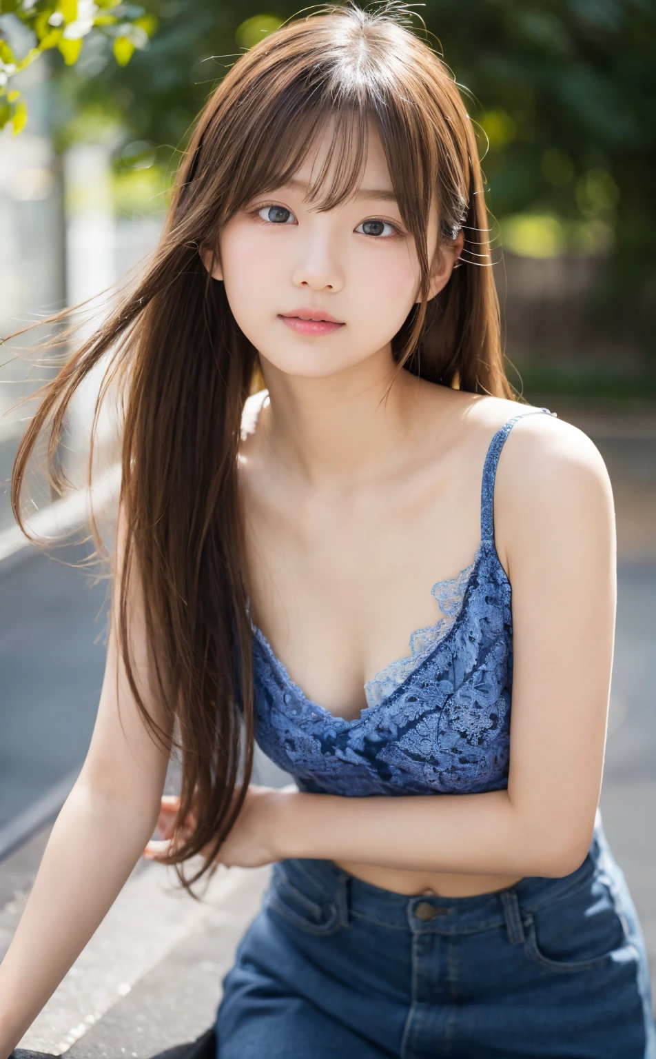 1 japanese woman, long hair