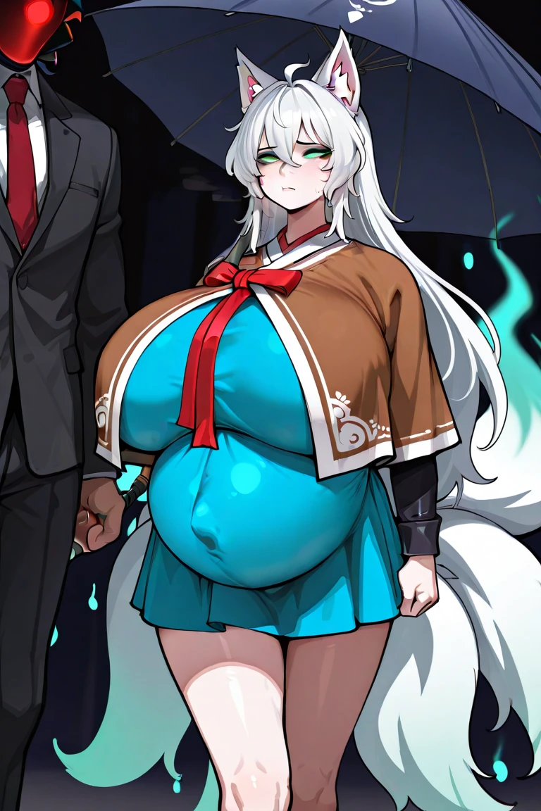 (((1个Giant Breast Girl)),Ray traching,(dim murky lights),[detailedbackground(Bedrooms)),((Silvery hair)),((A pink-haired)),(((((Fluffy silver hair,plump and slender girl))Wears a high ponytail)))Avoid golden eyes in the ominous bedroom((((Girl wears white shirt,Black wrinkled skirt,Wear yours with black sheer pantyhose),It shows a delicate and slender figure and beautiful curves,Correct limbs,sit on a bed,Pregnant belly,Pregnant belly,Pregnant women with