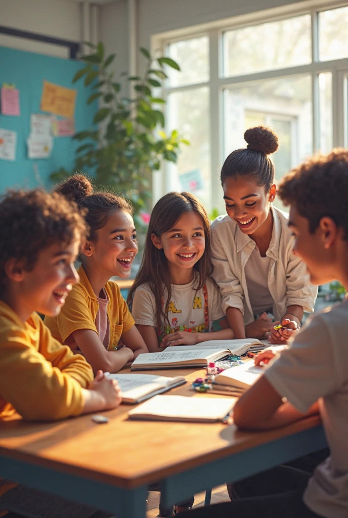 Children in music classes animated image